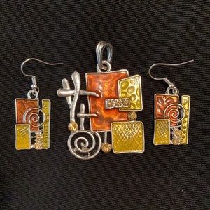 Pendant with matching earrings and necklace